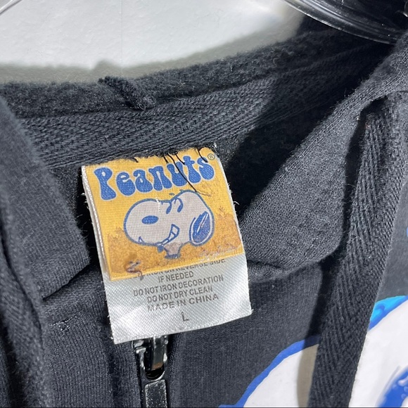 Peanuts Snoopy Big Spell out Full Zip Hoodie Sz L - Picture 5 of 8